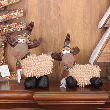 跨境圣诞创意布艺迷你四脚鹿小鹿公仔前台摆件圣诞节装饰品工艺品