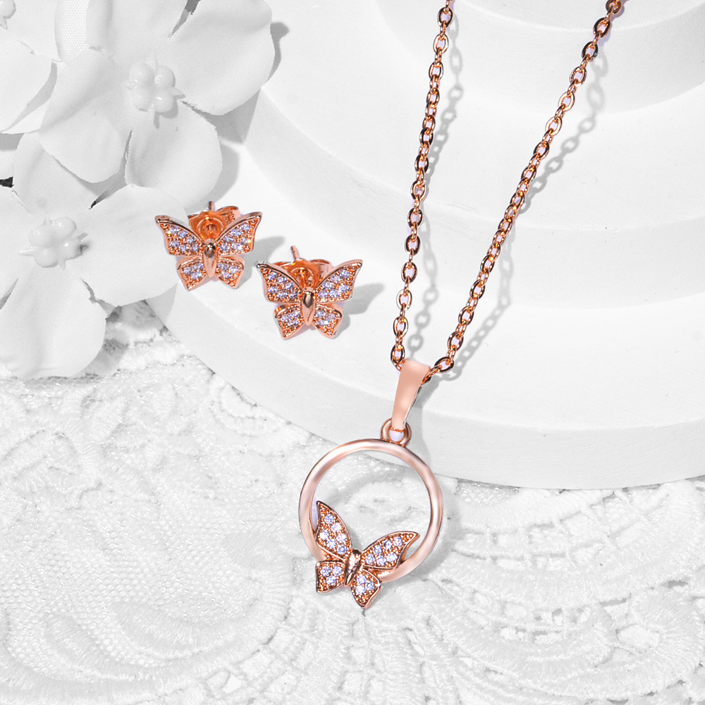 Nuevas opciones transfronterizas de diseño de moda de cobre de zinc pendientes de piedra collar conjunto de joyas pendientes de joyas de mujer