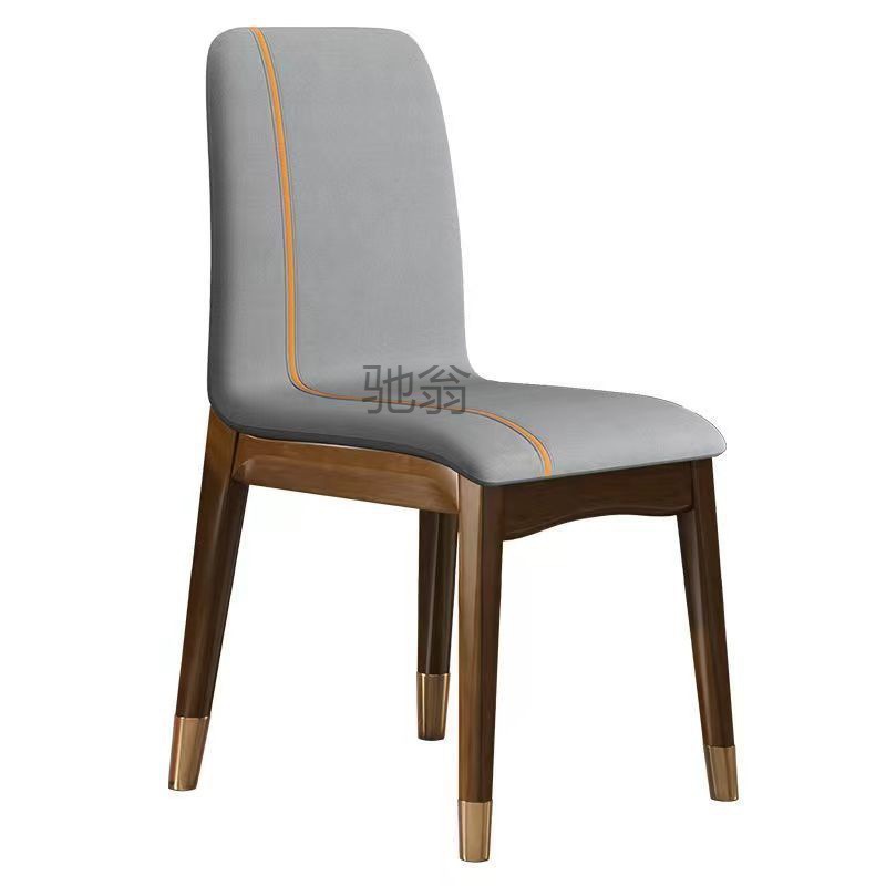 fz实木椅子家用餐椅现代凳子靠背椅批发轻奢科技布餐凳子餐厅耐用