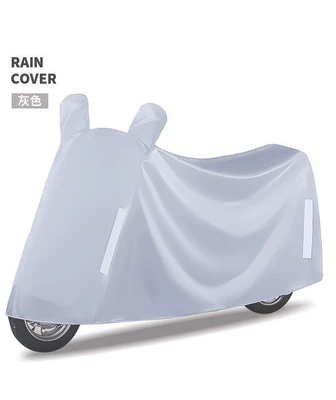 Electric Vehicle Rain Cover, Sun Protection, Dustproof Cover for Electric Bikes and Motorcycles, Suitable for Yadea, Aima, and Tailg (Car clothing) - 5x-2m-applicable-to-large-models-with-reflectors-outer-layer-of-gray-aluminum-film-inner-layer-of-spunlaced-cotton