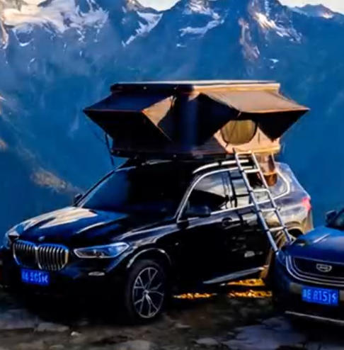 Outdoor Barbecue Adventure Aluminum Shell Helicopter Roof Tent Suv Car Mountain Camping Vehicle-Mounted Camping Tent