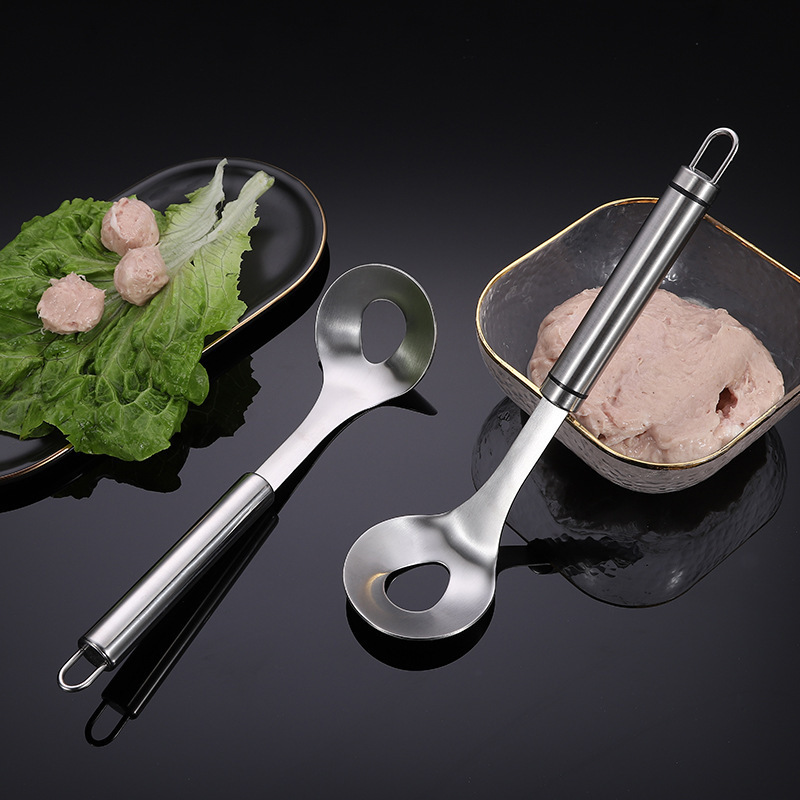 304不锈钢家用手挤压肉丸子鱼丸虾丸夹丸子制作器勺子耐用|undefined