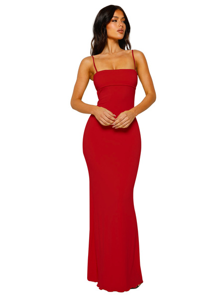 Sexy solid color dress
