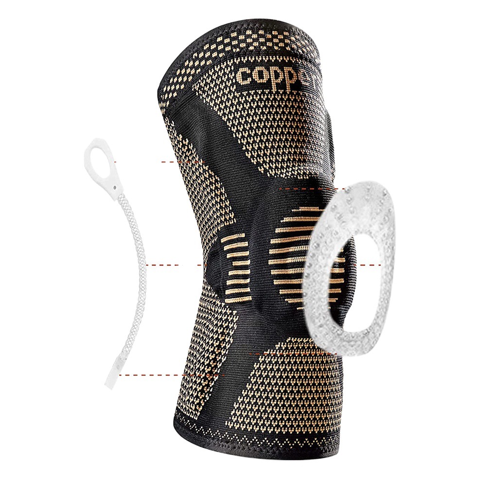 Copper Ion Knee Pad Basketball Riding Skipping Rope Knitted Knee Pad Copper Ion Ankle Pad Copper Fiber Four-sided Elastic Nylon Knee Pad