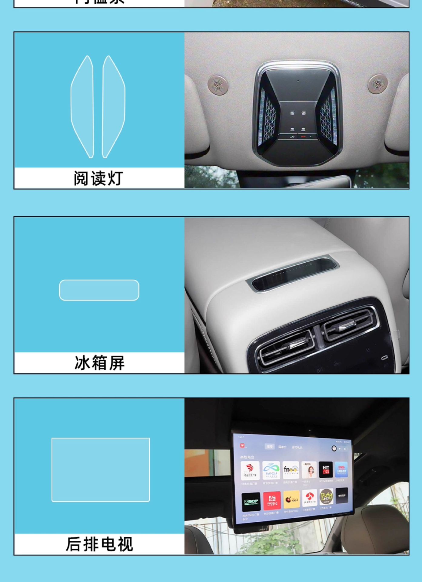 Suitable for 25 Models of Denza N8L Interior Protection, Center Console Film, Rear Air Conditioning, Refrigerator Display Screen Tempered Film Modification