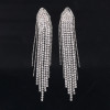 Long small design earrings, silver 925 sample, diamond encrusted, light luxury style