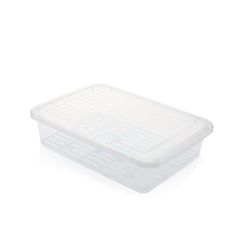 Kitchen classification drain box plastic large fish box seafood vegetable rectangular refrigerator refrigerated storage storage box