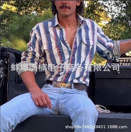 2025 New Western Tribal Ethnic Laps Men's Casual Sports Outdoor Street Long Sleeve Button Top Shirt 2025 New Western Tribal Ethnic Laps Men's Casual Sports Outdoor Street Long Sleeve Button Top Shirt