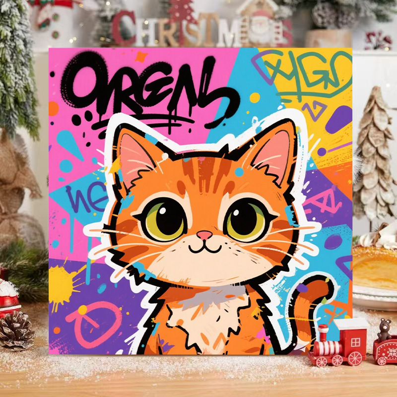 子猫デジタル油絵 diy 着色かわいい漫画動物手作り子供のシンプルな油絵装飾卸売|undefined
