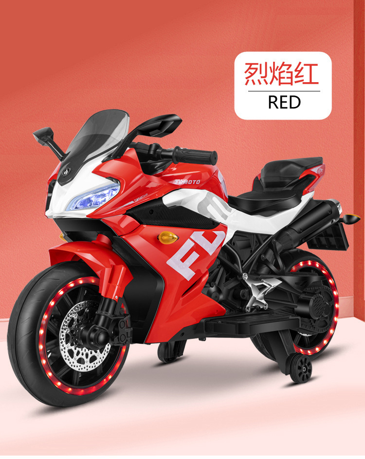 La motocicleta eléctrica para niños puede sentarse niños y niñas doble control remoto motocicleta de juguete grande 4-6-10 años de carga