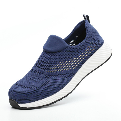 Sturdy, breathable, deodorant, fly-woven mesh lightweight labor protection shoes in summer, standard steel toe, anti-smash and puncture-proof shoes, work shoes