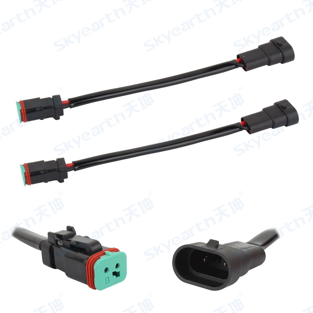 arnés de cables DTM especial para lámpara de trabajo LED de automóvil a prueba de agua DT macho y hembra línea de conversión tipo Y