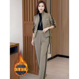 跨境时尚复古休闲运动套装显瘦两件套小个子冬季卫衣套装一整套