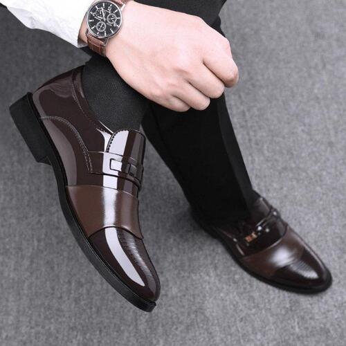 The same new style of men's formal leather shoes, business casual, fashionable, simple slip-on slip-ons, drop shipping
