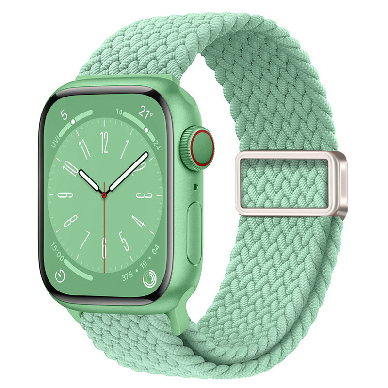 适用ApplewatchS11苹果表带磁吸扣尼龙弹力编织iwatch10手表表带|undefined