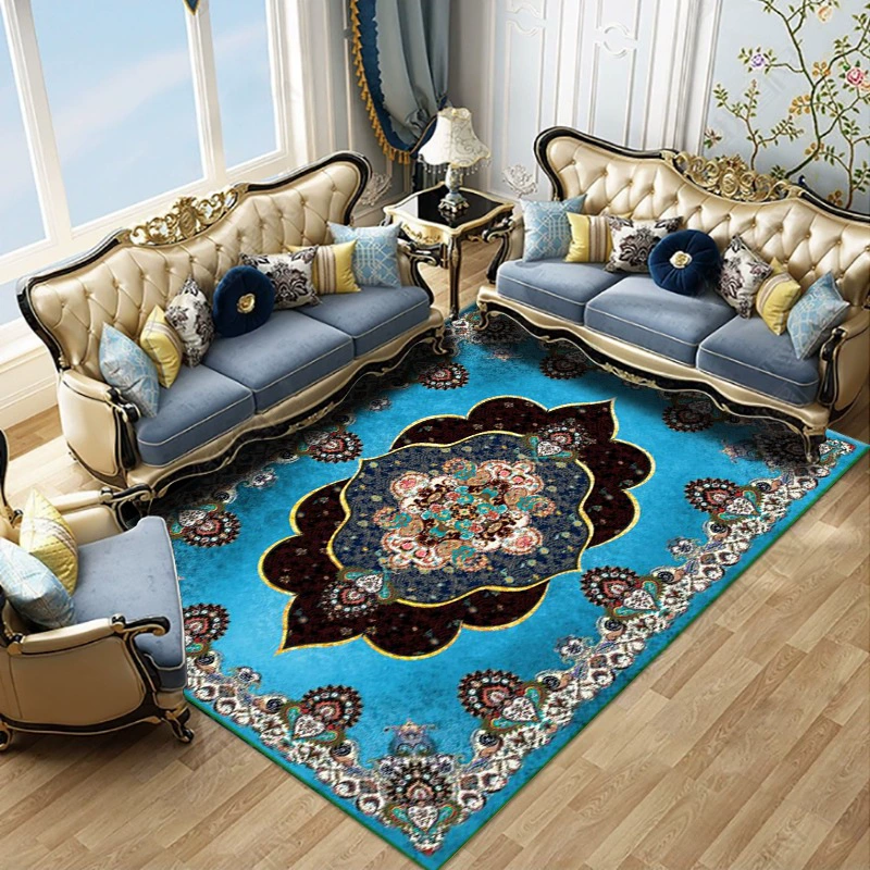 Area rug Persian‑style, retro ethnic boho design, for coffee table/sofa/bedside, multiple sizes