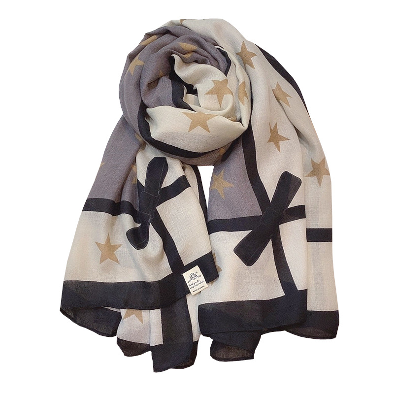 Temperament Bowknot Cotton Linen Women's Spring and Autumn Korean Version Versatile Long Style Large Shawl Winter Wrap_voghion.com