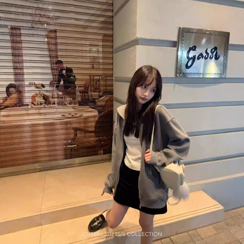 대학 해군 칼라 스웨터 여성의 가을과 겨울 코트 긴팔 캐주얼 니트 카디건 느슨한 게으른 대학 패션