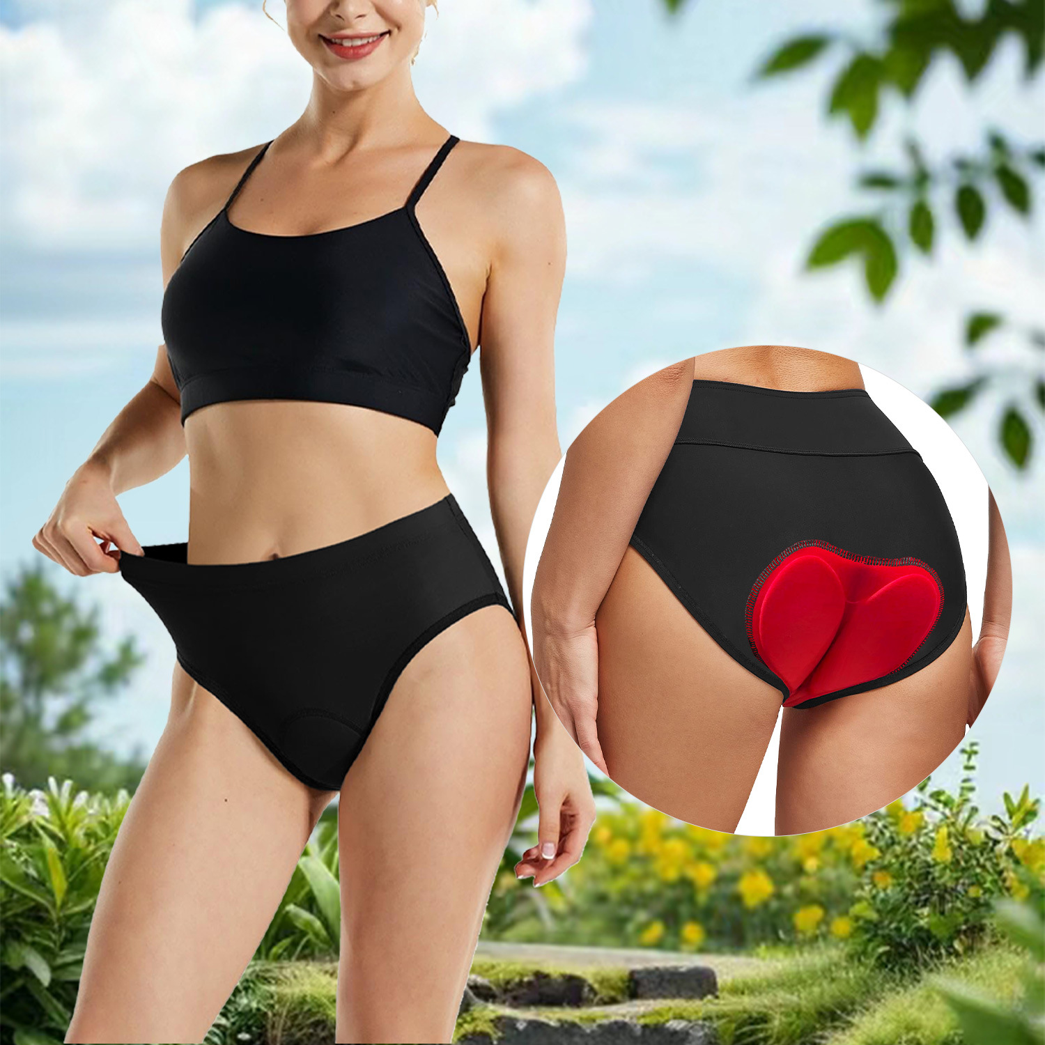 Women's Bicycle Underwear Shorts 3D Silicone Pad Moisture Absorption Quick Drying Breathable Plaid Fitness Sports Equipment Cross