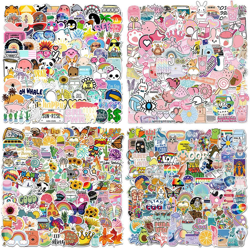 100 ~ 500 штук стикеров в виде граффити, не нарушающие права, мультфильм VSCO персонализированные багажные наклейки для скейтборда красочные водонепроницаемые наклейки