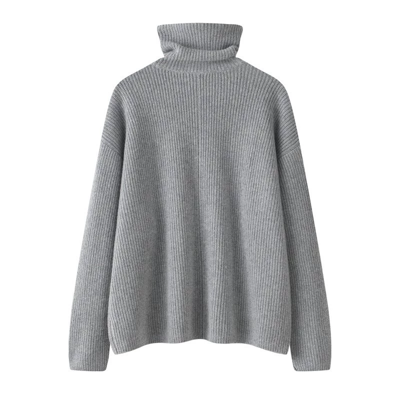 Платье из кашемира бархат suitable with a skirt for leisure, high collar, increased thickness, western style, oversize