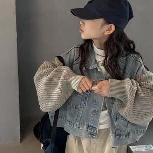 South Korea Children's Clothing Girls' Jeans Western Style Fashion 2024 Children's Spring and Autumn Coat Boys Middle and Big Children