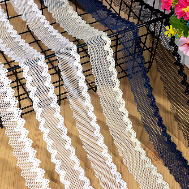 Tianyuan Lace Trim, 3cm Wide, Crescent Edge Mesh, Simple Style, Cuffs, Neckline, Handmade Accessories, DIY Materials