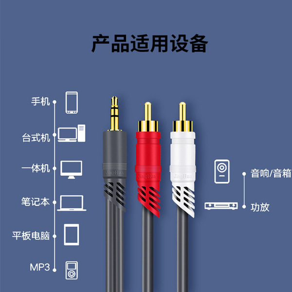 Jinghua 3.5 points AV Lotus audio cable 3.5 male to 2RCA game…