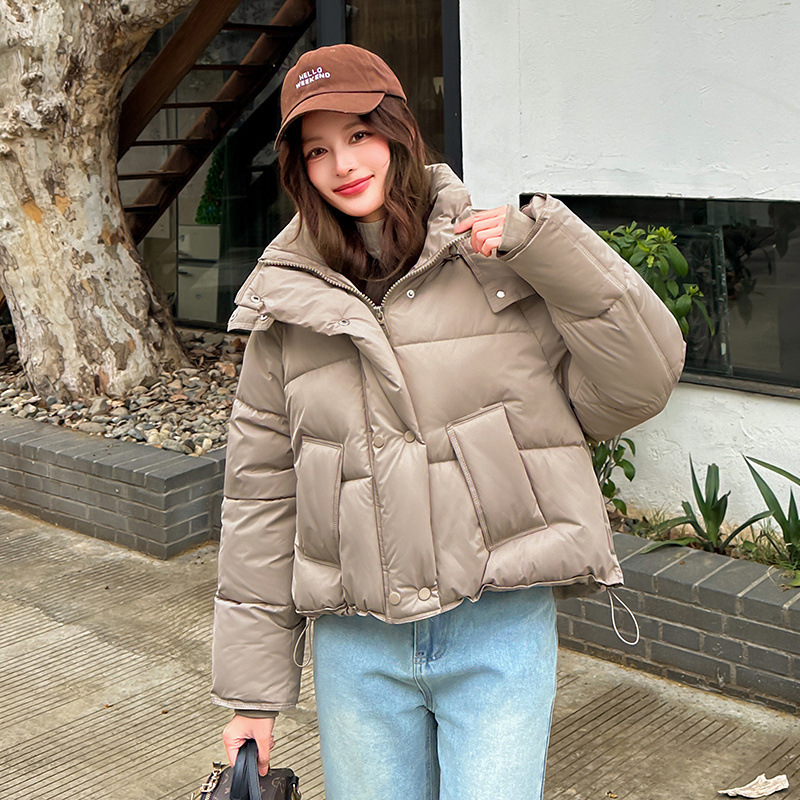 棉衣女短款2025冬季新款欧美风连帽加厚宽松羽绒棉服棉袄夹克外套|undefined