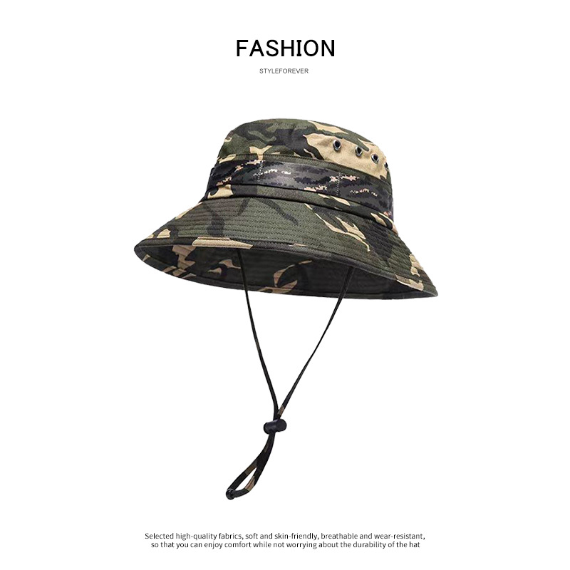 Camouflage summer travel climbing denim sun hat for men and women…