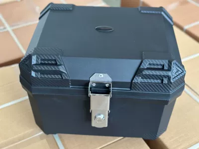 Motorcycle trunk Plastic 45 Liter Tail Box - black-without-flowers-36l