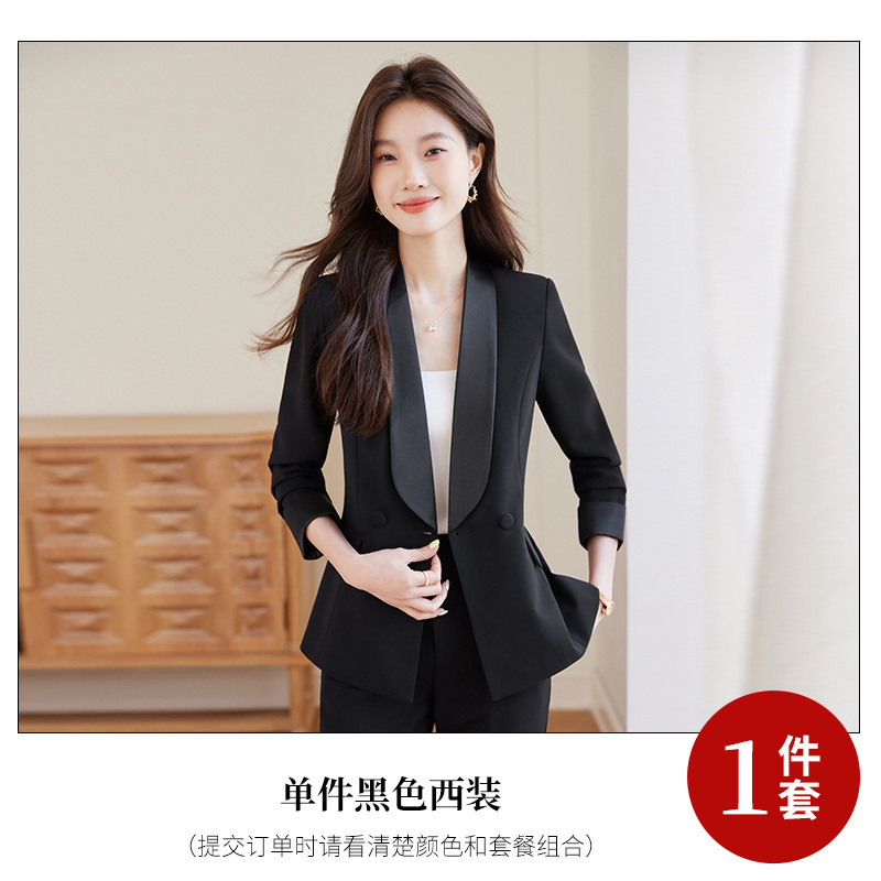 跨境白色西装套装女主持人职业西服气质设计高级感时尚休闲两件套|undefined