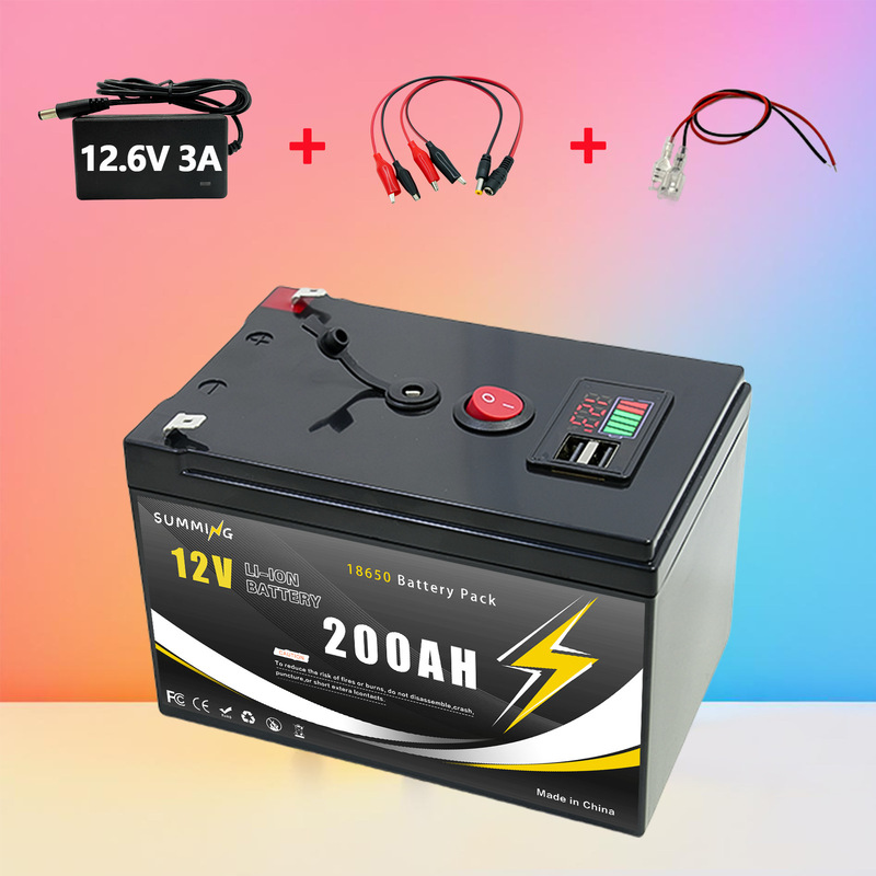 Cross-Border Supply of 12V 200Ah Lithium-Ion Battery Packs, Digital Power Display, Rechargeable USB Port Cross-Border Supply of 12V 200Ah Lithium-Ion Battery Packs, Digital Power Display, Rechargeable USB Port