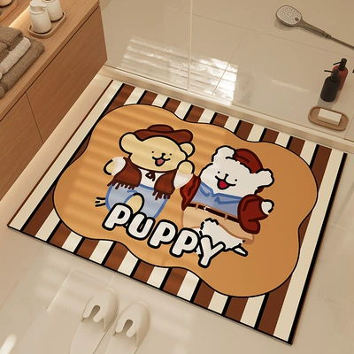 Absorbent Quick-Drying Foot Mat Toilet, Avtomobil döşəmə paspasları - cowboy-puppy-4060cm-diatom-mud