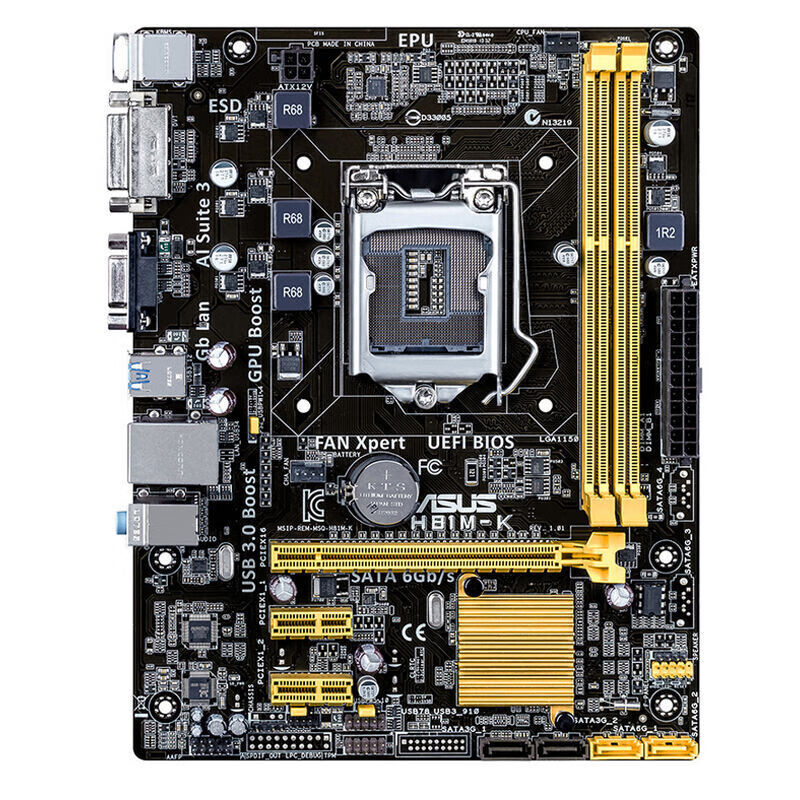 适用于华硕 H81M-K主板DDR3 1150针脚支持4代处理器台式机主板
