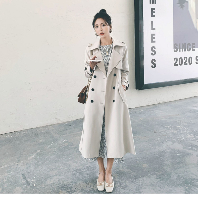 风衣女中长款小个子2026新款春秋高端气质流行过膝英伦风大衣外套