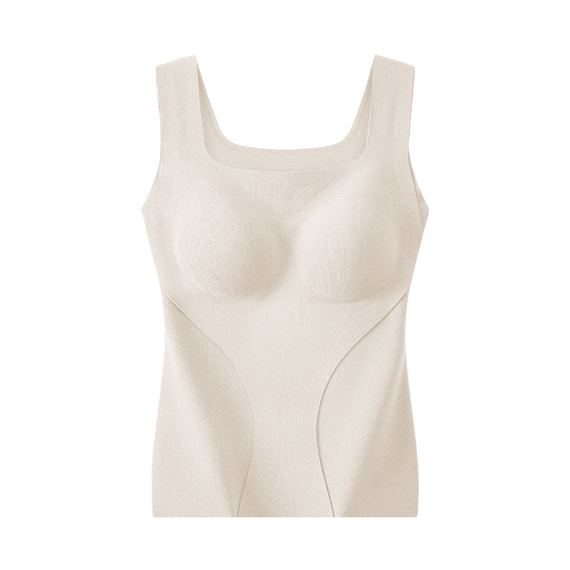 Ropa interior térmica traje de mujer con almohadilla para el pecho chaleco térmico pantalones calientes más chaleco de terciopelo engrosado traje de ropa interior a prueba de viento mujer