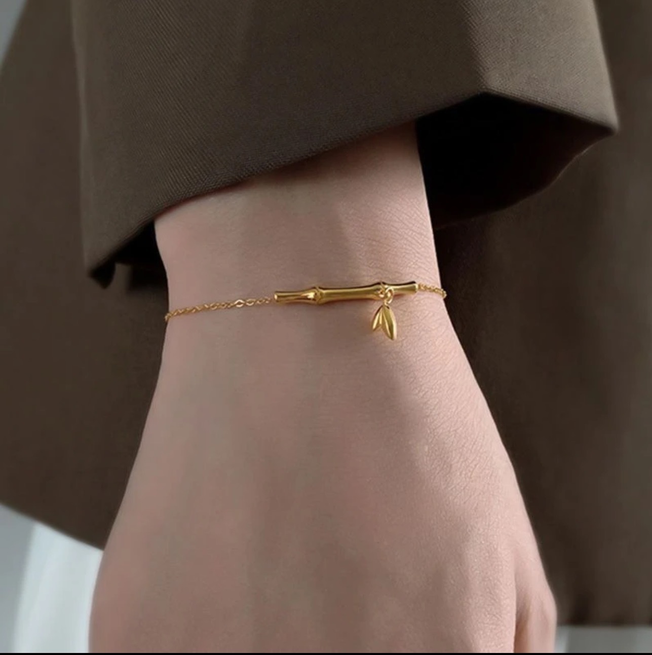 2023 nuevo festival Festival de bambú de gran altura estilo coreano simple pulsera de festival de bambú titanio red de acero Red transmisión en vivo nicho popular