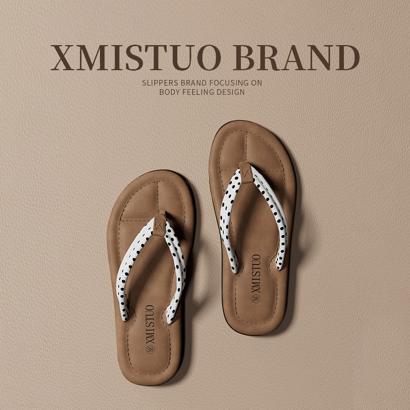 Women's Flip-Flops for Summer, Fashionable 2025 New Style, Flat-Soled Thong Sandals, Trendy Beach Shoes