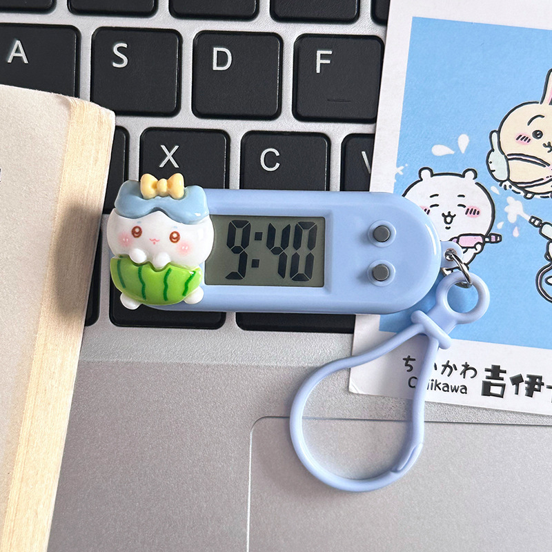 学生考试小挂表卡通简约钥匙扣便携电子表显示时间日期迷你电子钟|undefined