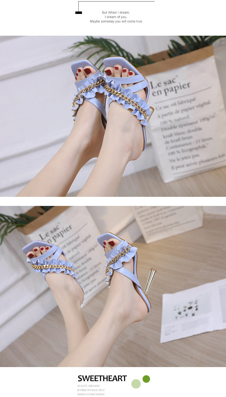 sexy square open toe high heels NSHU61132