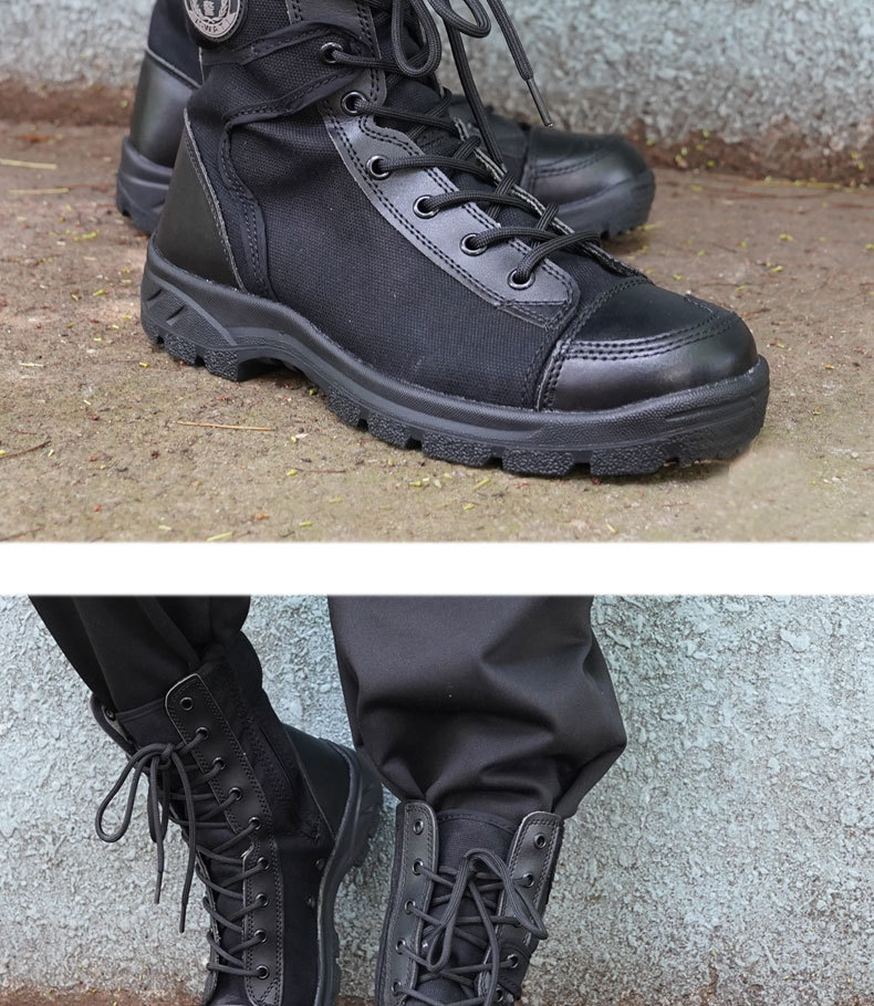 Canvas shoes mesh top light breathable combat boots men's summer tactical boots training boots_voghion.com