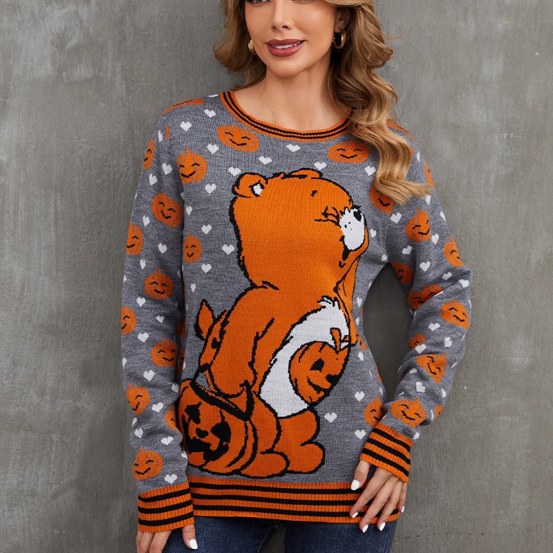 Spot suéteres personalizados comercio exterior transfronterizo Amazon primavera y otoño suéter abrigo calavera europea y americana cárdigan de punto de Halloween