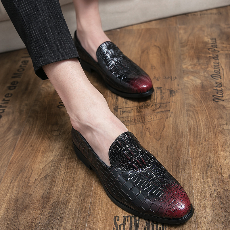 2025 cuatro estaciones zapatos de cuero para hombres de moda coreana zapatos versátiles para hombres zapatos casuales para jóvenes británicos zapatos rojos pequeños image 5
