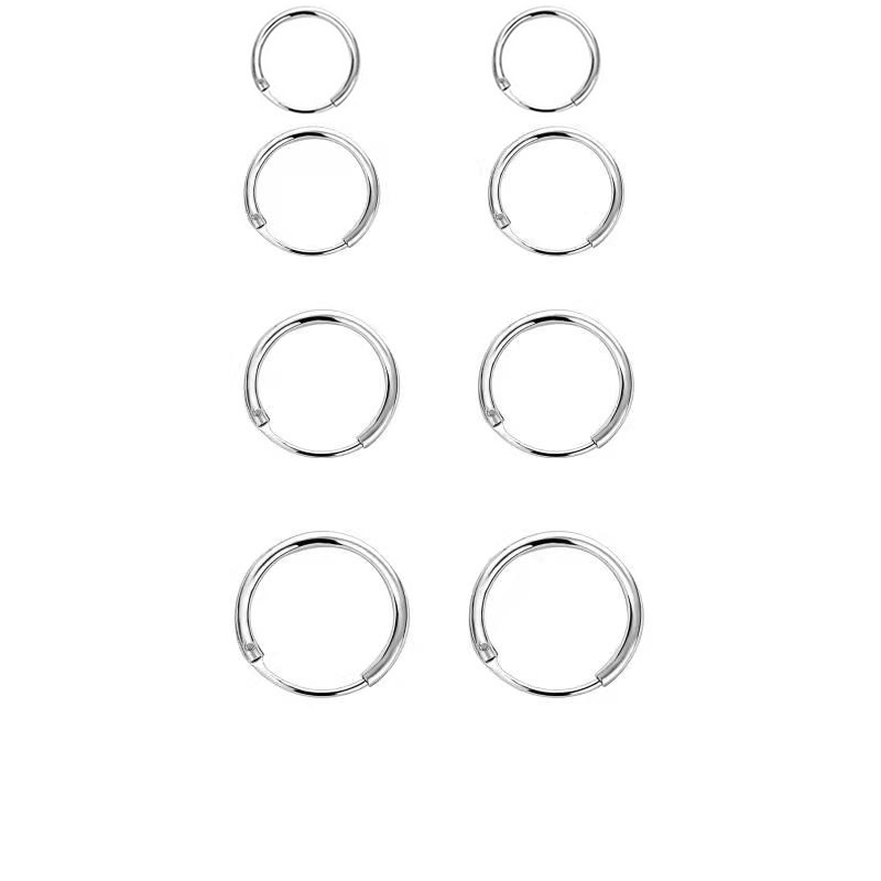 Unisex Gender Fashion, Simple Style Style 925 Sterling Silver Geometric Earrings