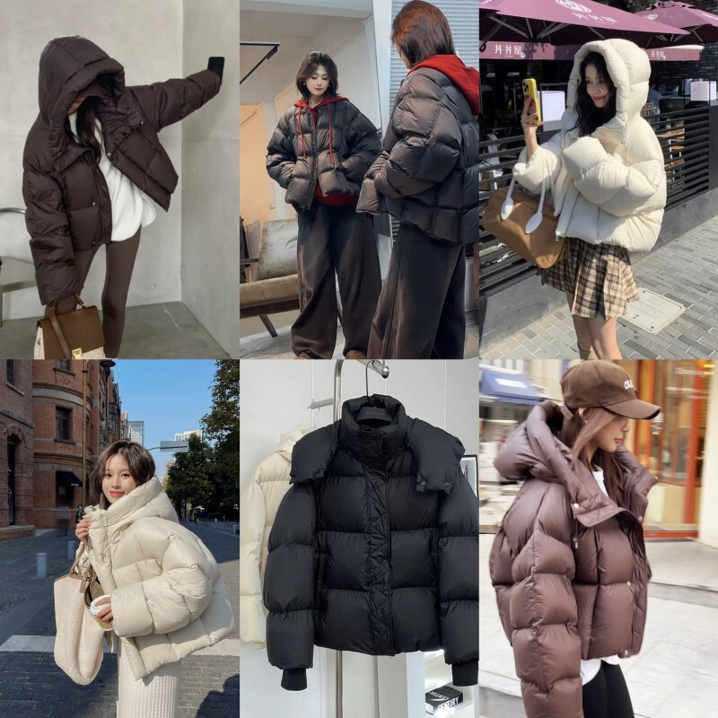 2026 Autumn/Winter New Foreign Trade Short Goose down Jacket, Thickened and Warm Puff Cloud Style for Petite Sizes