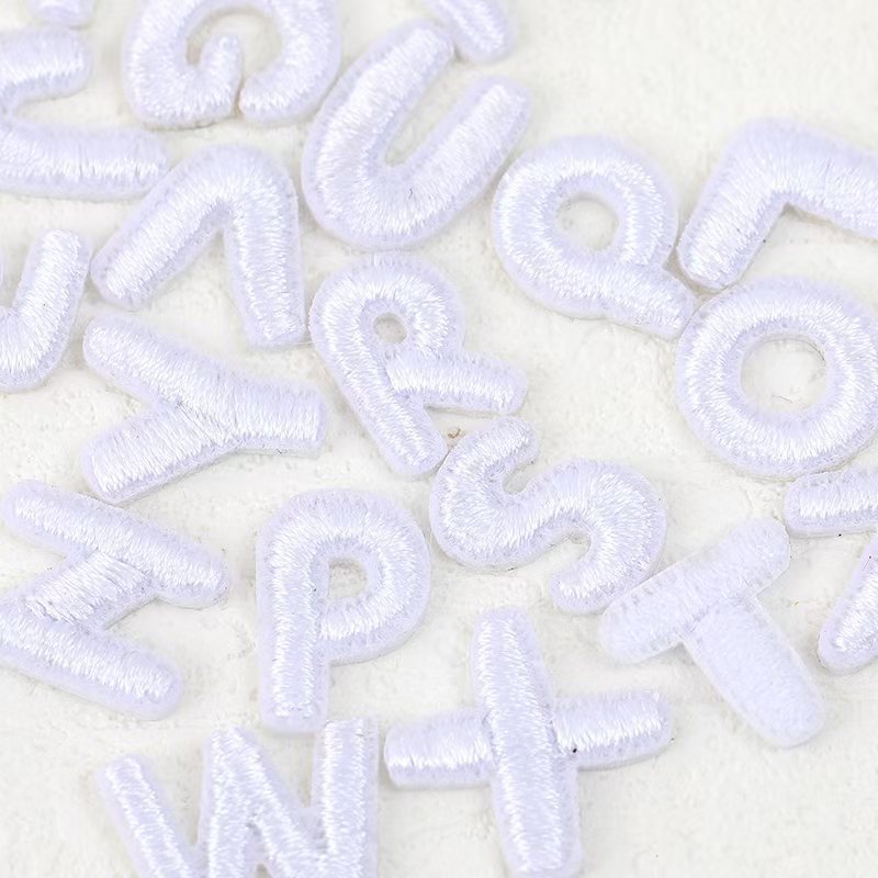 电脑刺绣布贴黑白小数字字母跨境批发DIY服饰补丁装饰贴刺绣辅料|undefined