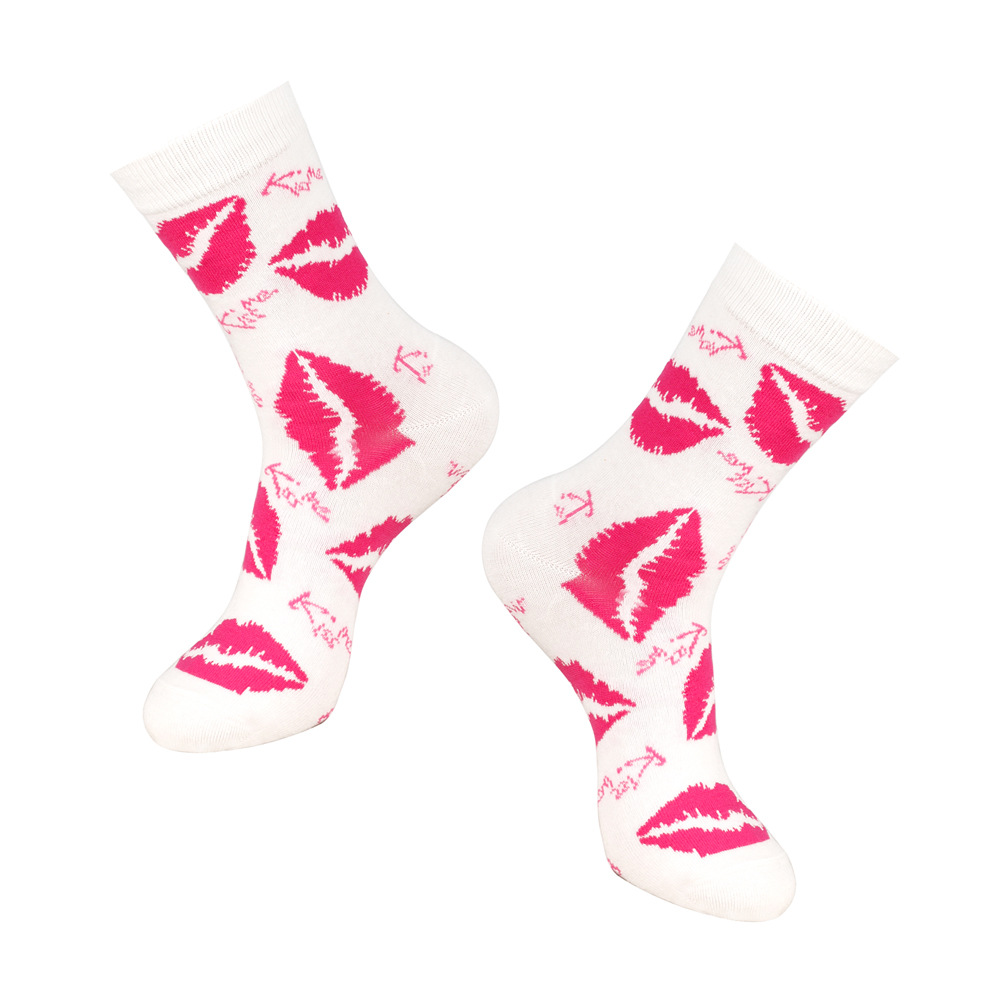 60g Weight Socks Classification Socks Lingerie Type Cotton Fabric Type Stretchy Elasticity A Pair Quantity Daily Occasion Comfort Function Valentine'S Day Festival Lips, Heart Shape Pattern All Seasons Season Unisex Gender Simple Style Style Simple Style Unisex Lips Heart Shape Cotton Crew Socks A Pair 7
