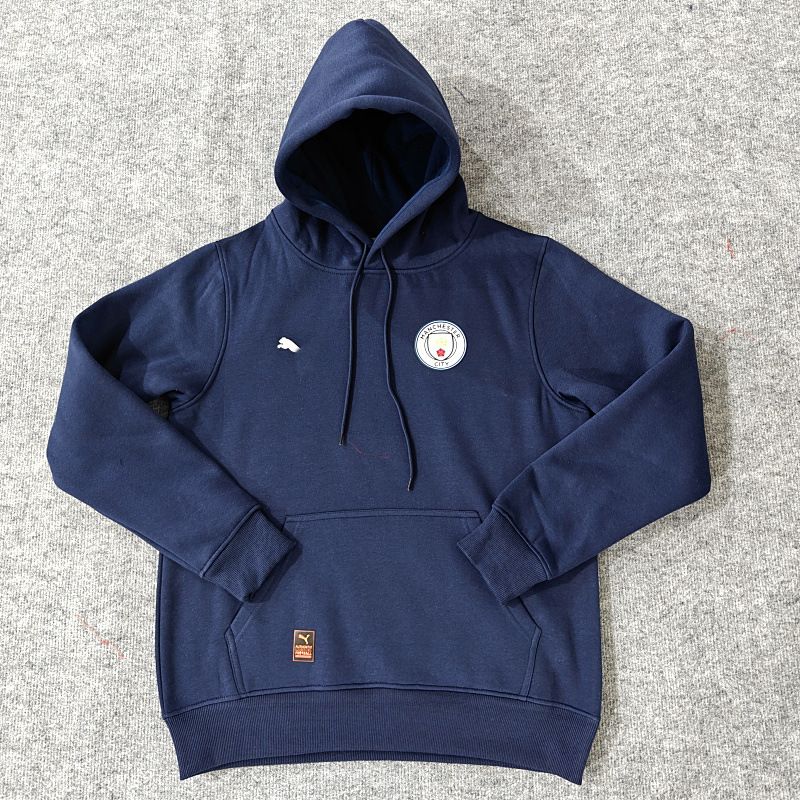 Manchester City Player Chapter fleece-lined Sweater Men's Sports Casual Pure Cotton Pullover Thickened Coat Hooded Autumn and Winter Top Manchester City Player Chapter fleece-lined Sweater Men's Sports Casual Pure Cotton Pullover Thickened Coat Hooded Autumn and Winter Top