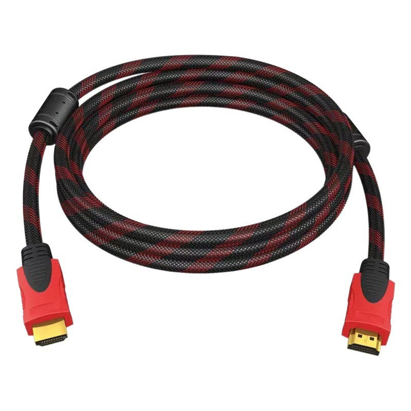 Fabricante en stock HDMI HD cable 1,4 versión rojo y negro neto HDMI cable neutral 1,5 m 15 M ordenador TV